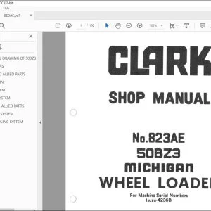 Clark 50BZ3 Wheel Loader Shop Manual SN 4236B - PDF DOWNLOAD
