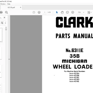 Clark Wheel Loader 35B Parts Manual 631IE -  PDF DOWNLOAD
