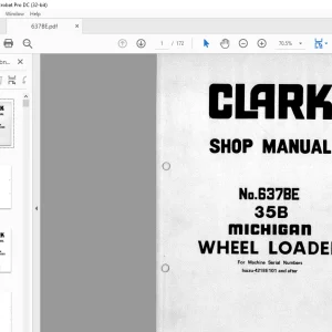 Clark Wheel Loader 35B Shop Manual 637BE - PDF DOWNLOAD