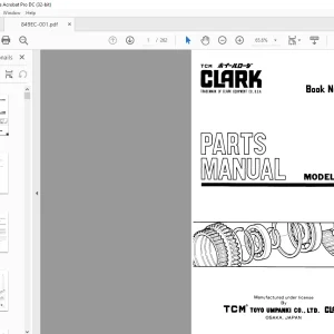 Clark Wheel Loader 75B Parts Manual 849EC  - PDF DOWNLOAD