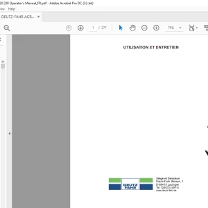 DEUTZ-FAHR AGROKID 210 220 230 UTILISATION ET ENTRETIEN Manual - PDF DOWNLOAD