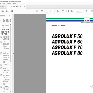 DEUTZ-FAHR AGROLUX F50 F70 F70 F80 MANUEL D’ATELIER - PDF DOWNLOAD