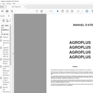 DEUTZ-FAHR AGROPLUS 75 85 95 100 MANUEL D’ATELIER -  PDF DOWNLOAD