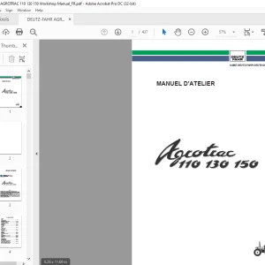 DEUTZ-FAHR AGROTRAC 110 130 150 MANUEL D’ATELIER - PDF DOWNLOAD