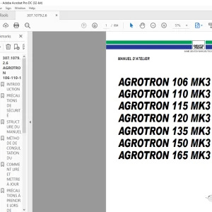 DEUTZ-FAHR AGROTRON 106 MK3 110 MK3 115 MK3 120 MK3 135 MK3 MANUEL D’ATELIER - PDF DOWNLOAD