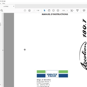 DEUTZ-FAHR AGROTRON 180.7 MANUEL D‘INSTRUCTIONS - PDF DOWNLOAD