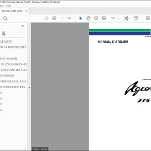 DEUTZ-FAHR AGROTRON 215 265 MANUEL D’ATELIER - PDF DOWNLOAD