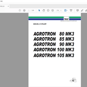 DEUTZ-FAHR AGROTRON 80 85 90 100 105 MK3 MANUEL D’ATELIER - PDF DOWNLOAD