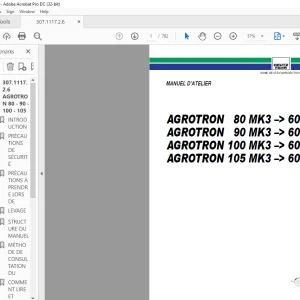 DEUTZ-FAHR AGROTRON 80 MK3 6001 90 MK3 6001 100 MK3 6001 105 MK3 6001 MANUEL D’ATELIER -  PDF DOWNLOAD
