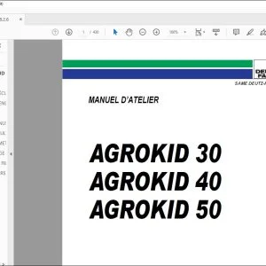 DEUTZ-FAHR AGROTRON AGROKID 30 40 50 MANUEL D’ATELIER - PDF DOWNLOAD