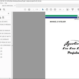 DEUTZ-FAHR AGROTRON K 90 100 110 120 Profiline MANUEL D’ATELIER - PDF DOWNLOAD
