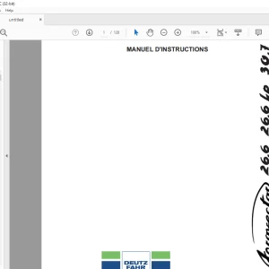 DEUTZ-FAHR AGROVECTOR 26.6 26.6 Lp 30.7 MANUEL D'INSTRUCTIONS - PDF DOWNLOAD