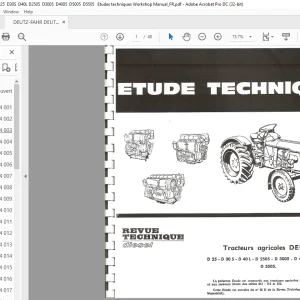DEUTZ-FAHR DEUTZ D25  D30S  D40L D2505  D3005  D4005  D5005  D5505 Etudes techniques Manual  D’atelier -  PDF DOWNLOAD