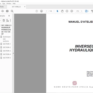 DEUTZ-FAHR INVERSEUR HYDRAULIQUE 110 130 CHX MANUEL D’ATELIER - PDF DOWNLOAD