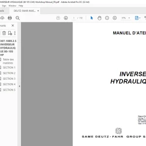DEUTZ-FAHR INVERSEUR HYDRAULIQUE 110 130 CHX MANUEL D’ATELIER - PDF DOWNLOAD