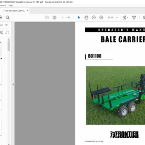 Frontier Bale Carrier BC1108 Operator's Manual(5TB109110303) - PDF DOWNLOAD