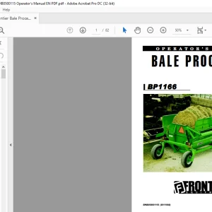Frontier Bale Processor BP1166 Operator's Manual(5HB0500115) - PDF DOWNLOAD