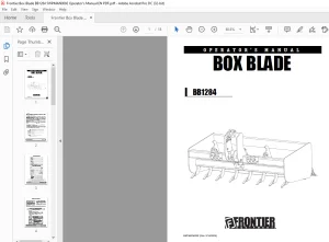Frontier Box Blade BB1284 Operator's Manual(5WPMAN0092) -  PDF DOWNLOAD