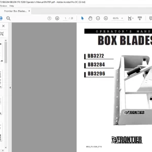 Frontier Box Blades BB3272 BB3284 BB3296 5TL15288 Operator's Manual - PDF DOWNLOAD