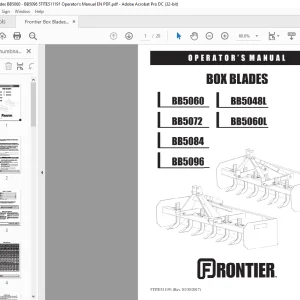 Frontier Box Blades BB5060 B15072 B15084 BB5048l BB5060l Operator's Manual(5TITE511191) - PDF DOWNLOAD