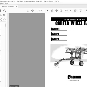 Frontier Carted Wheel Rake WR6008 WR6010 WR61012 Operator's Manual(5TNOMUS00W6F) - PDF DOWNLOAD