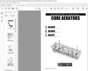Frontier Core Aerators CA1048 CA1060 CA1072 OPERATOR’S MANUAL(5WPMAN0145) - PDF DOWNLOAD