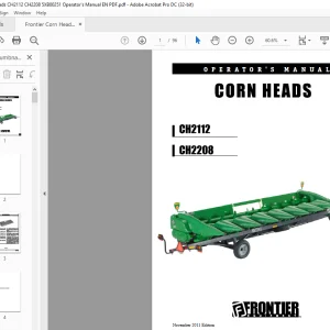 Frontier Corn Heads CH2112 CH2208 Operator's Manual(5XB00251) - PDF DOWNLOAD