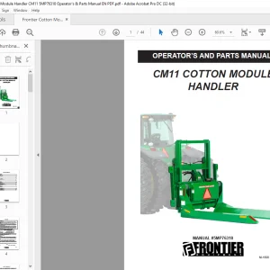 Frontier Cotton Module Handler CM11  Operator's & Parts Manual(5MP76318) - PDF DOWNLOAD