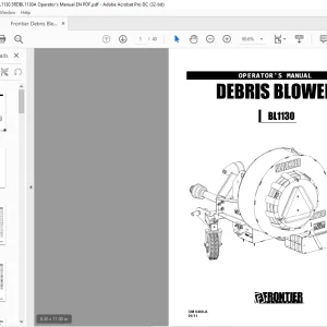Frontier Debris Blower BL1130 Operator's Manual(5RDBL1130A) - PDF DOWNLOAD