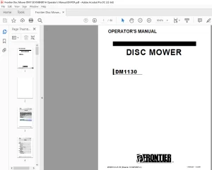 Frontier Disc Mower DM1130 Operator's Manual(KN9N001A) - PDF DOWNLOAD