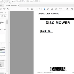 Frontier Disc Mower DM1130 Operator's Manual(KN9N001A) - PDF DOWNLOAD