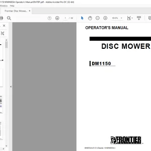 Frontier Disc Mower DM1150 Operator's Manual(KN9N003A) -  PDF DOWNLOAD