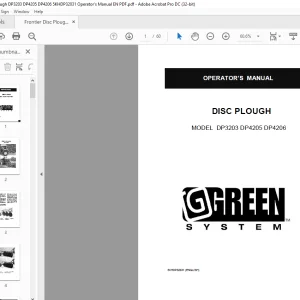 Frontier Disc Plough DP3203 DP4205 DP4206 Operator's Manual(5KHDP32031) - PDF DOWNLOAD