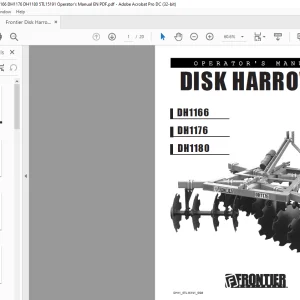 Frontier Disk Harrows DH1166 DH1176 DH1180 Operator's Manual(5TL15191) - PDF DOWNLOAD