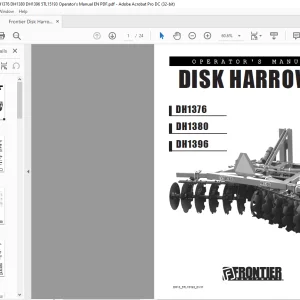 Frontier Disk Harrows DH1376 DH1380 DH1396 Operator's Manual(5TL15193) - PDF DOWNLOAD
