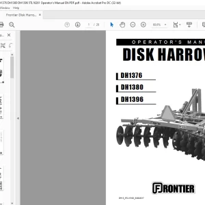 Frontier Disk Harrows DH1376 DH1380 DH1396 Operator's Manual(5TL16261) - PDF DOWNLOAD