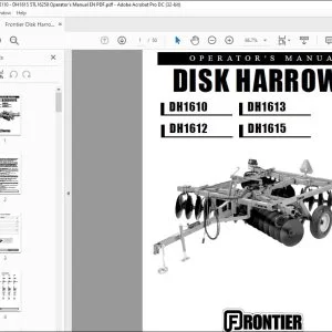 Frontier Disk Harrows DH1610 DH1612 DH1613 DH1615 Operator's Manual - PDF DOWNLOAD