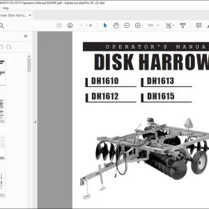 Frontier Disk Harrows DH1610 DH1612 DH1613 DH1615 Operator's Manual - PDF DOWNLOAD