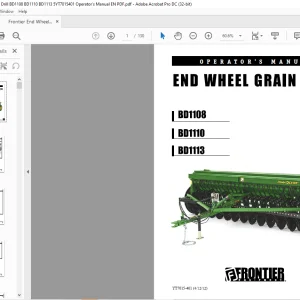 Frontier End Wheel Grain Drill BD1108 BD1110 BD1113 Operator's Manual(5YT7015401) - PDF DOWNLOAD