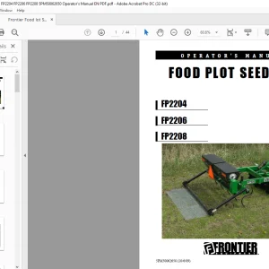 Frontier Food lot Seeders FP2204 FP2206 FP2208 Operator's Manual(5PM50062650) - PDF DOWNLOAD