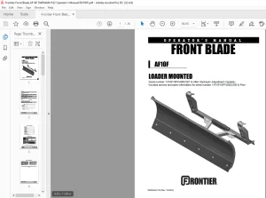 Frontier Front Blade AF10F Operator's Manual(5WPMAN1182) - PDF DOWNLOAD