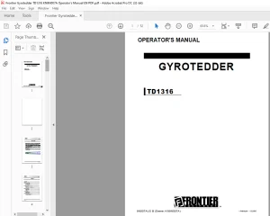 Frontier GYROTEDDER TD1316 OPERATOR'S MANUAL(KN9N007A) - PDF DOWNLOAD