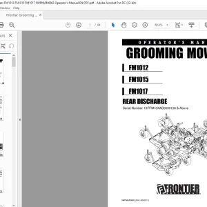 Frontier Grooming Mowers FM1012 FN1015 FM1017 Operator's Manual(5WPMAN0862) - PDF DOWNLOAD