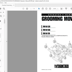 Frontier Grooming Mowers FM1012R FM1015R FM1017R Operator's Manual(5WPMAN0143) - PDF DOWNLOAD