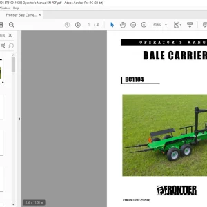Frontier Baler Carriage BC1104 Operator's Manual(5TB109110302) - PDF DOWNLOAD