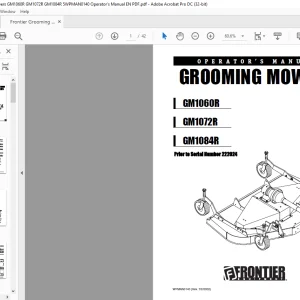 Frontier Grooming Mowers GM1060R GM1072R GM1084R Operator's Manual(5WPMAN0140) - PDF DOWNLOAD