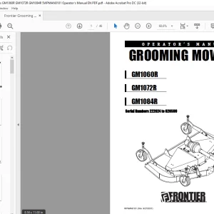 Frontier Grooming Mowers GM1060R GM1072R GM1084R Operator's Manual(5WPMAN0181) - PDF DOWNLOAD
