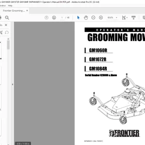 Frontier Grooming Mowers GM1060R GM1072R  GM1084R Operator's Manual(5WPMAN0511) - PDF DOWNLOAD