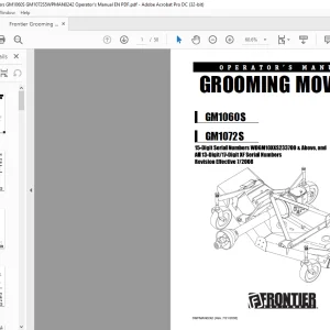 Frontier Grooming Mowers GM1060S Operator's Manual - PDF DOWNLOAD
