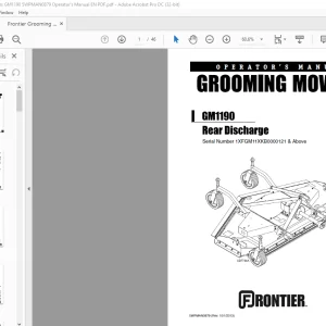 Frontier Grooming Mowers GM1190 Operator's Manual(5WPMAN0879) - PDF DOWNLOAD